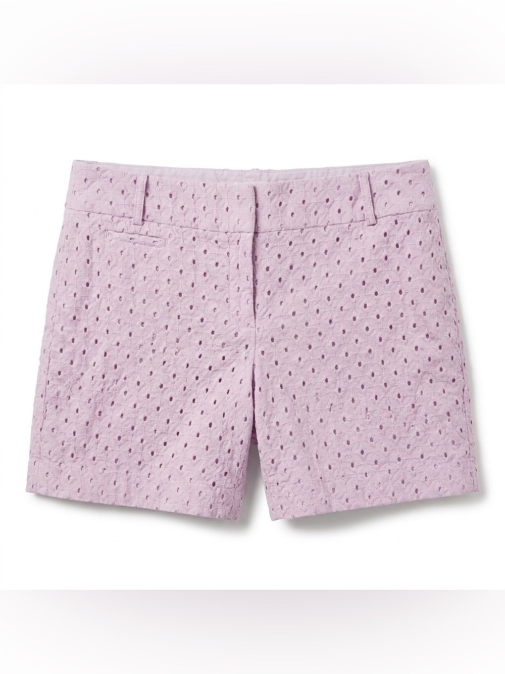 LOFT Lavender Eyelet Riviera Shorts Size 8 in Lilac Floral Lace 4" Inseam NWOT
